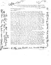 Draft letter regarding spillway with handwritten revisions.