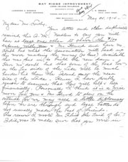 Handwritten correspondence regarding N.Y. Supreme Court lawsuit and retainer.