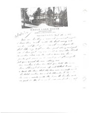 Handwritten correspondence regarding ice on lake, dam lawsuit, and reconstruction.