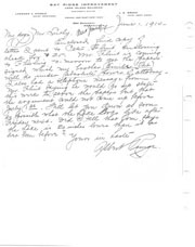 Handwritten correspondence regarding retainer payment.