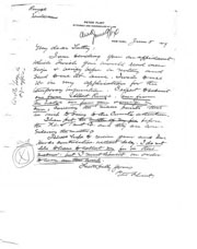 Handwritten correspondence regarding temporary injunction.