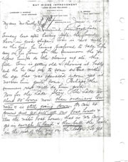 Handwritten correspondence regarding lake levels, lake conditions and dam lawsuit. Included is hand drawn depiction of water level.