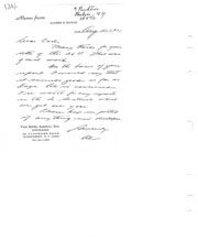 Handwritten correspondence regarding report (?).