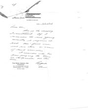 Handwritten correspondence regarding new zoning.