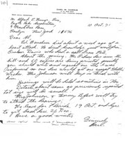 Handwritten correspondence regarding Buechner death and zoning hearings.
