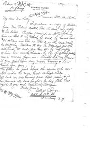 Handwritten correspondence regarding Flint expenses and payment.