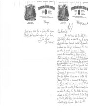 Handwritten correspondence regarding hearing, Flint expenses, and dam lawsuit opinions.